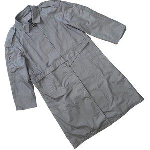 teamcity (Sweden) Plain Weave Cotton Blend Belted Military Trench Coat Cement :